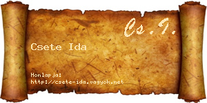 Csete Ida névjegykártya